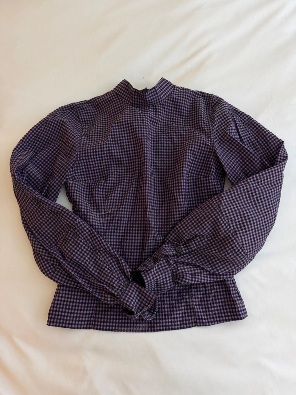 Ganni Purple and Black Gingham Shirt
